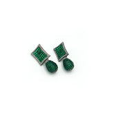 Zivah Studded Earrings Green - The Pashm